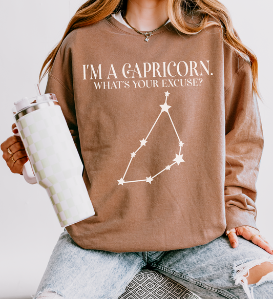 I'm a Capricorn. What's Your Excuse? | Unisex Lightweight Sweatshirt